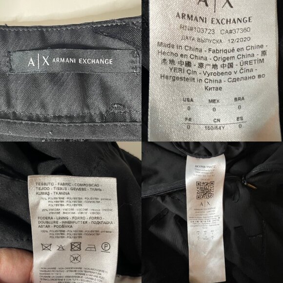 Armani Exchange Black Sheer and Lined Wide Leg Flowy Dress Pants Women's Size 0 - Picture 7 of 10